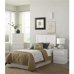 WHITE TWIN HEADBOARD, CHEST AND NIGHTSTAND 193-02/05/33 Image
