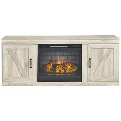 BELLABY WHITEWASH TV STAND W/FIREPLACE EW0331-168/101 Image